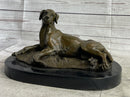 Bronze Pet Dog Sculpture on Marble Base Antoine Barye 8" x 13"