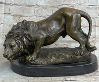 Lion Stalking Prey Hot Cast Bronze Art by Antoine Barye