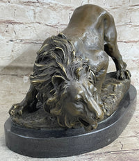Lion Stalking Prey Hot Cast Bronze Art by Antoine Barye