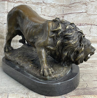 Lion Stalking Prey Hot Cast Bronze Art by Antoine Barye