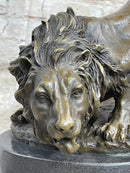 Lion Stalking Prey Hot Cast Bronze Art by Antoine Barye