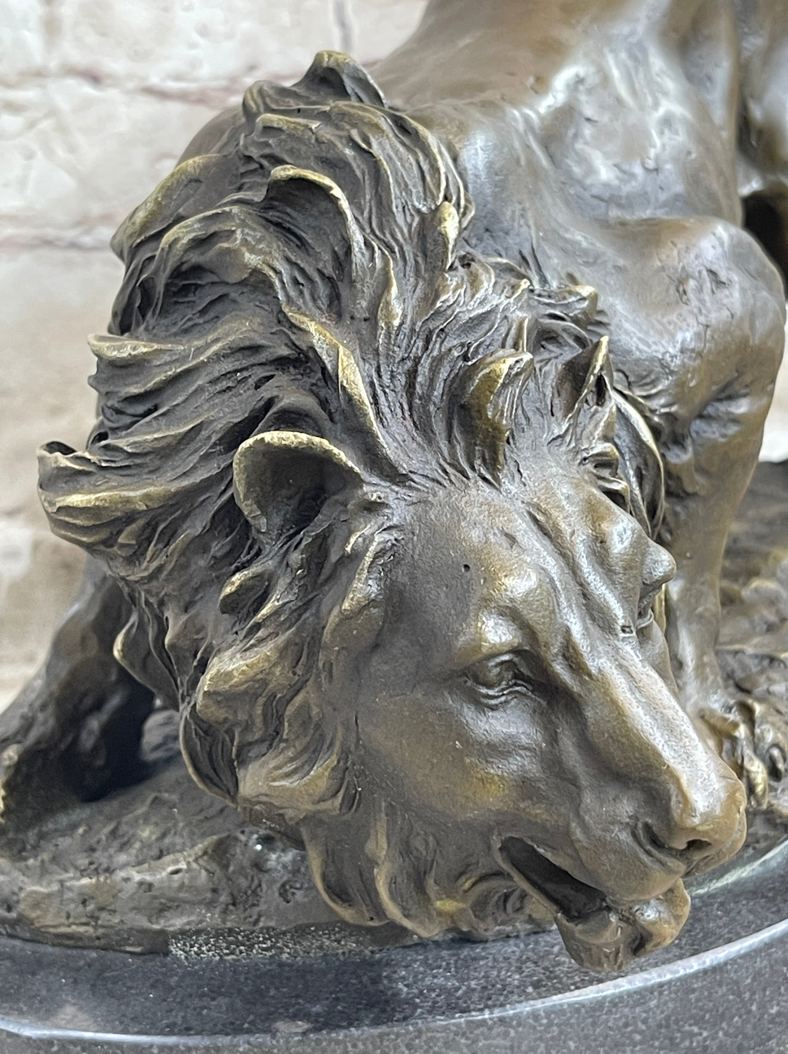 Lion Stalking Prey Hot Cast Bronze Art by Antoine Barye