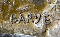 Lion Stalking Prey Hot Cast Bronze Art by Antoine Barye