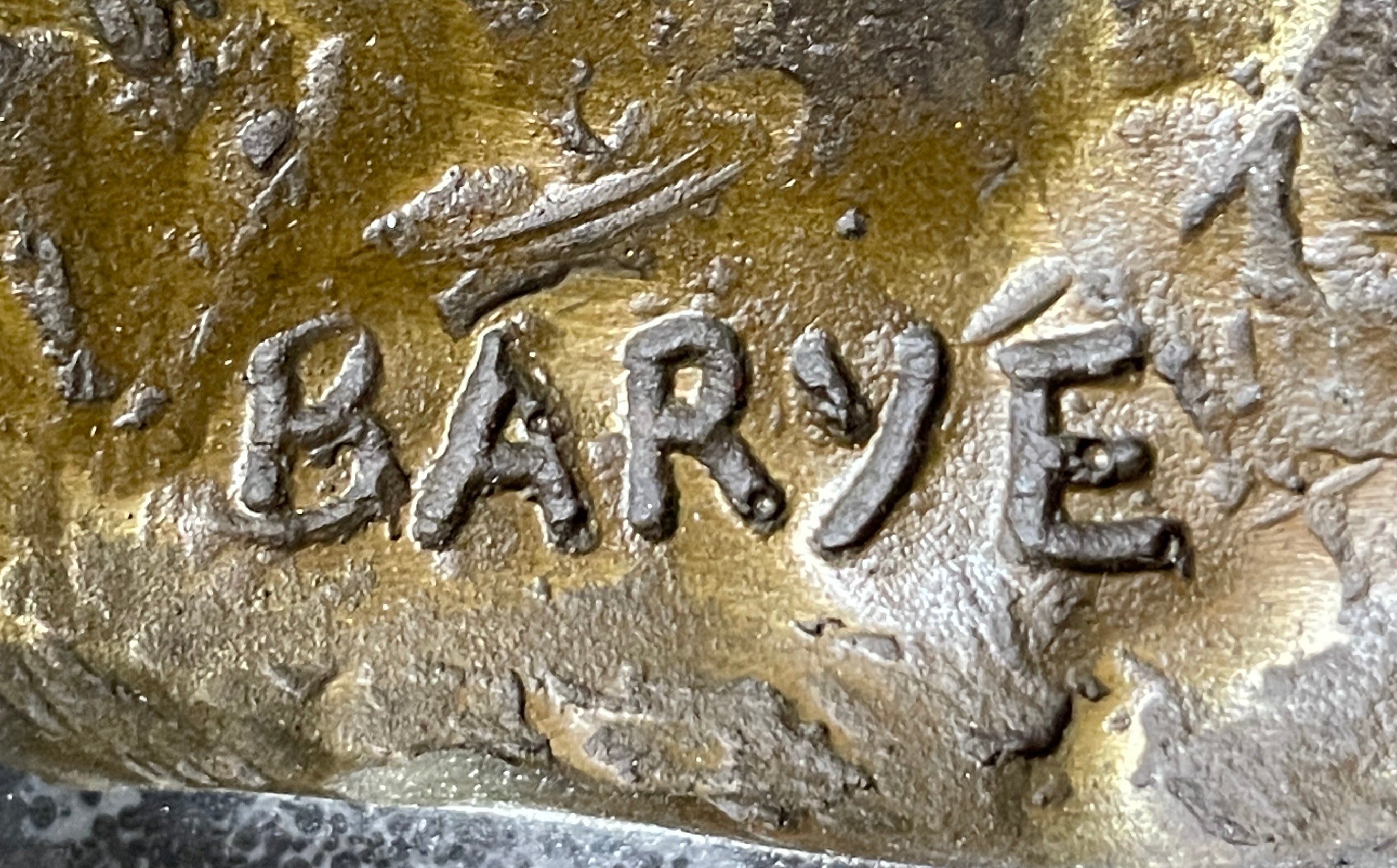 Lion Stalking Prey Hot Cast Bronze Art by Antoine Barye
