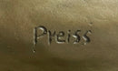 Nude Girl Woman Removing Bra Bronze Sculpture Erotic Art 13" x 7"