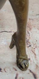 Erotic Bronze Figurine Sculpture Girl Female Touching Herself Signed Original Art 8" x 8"