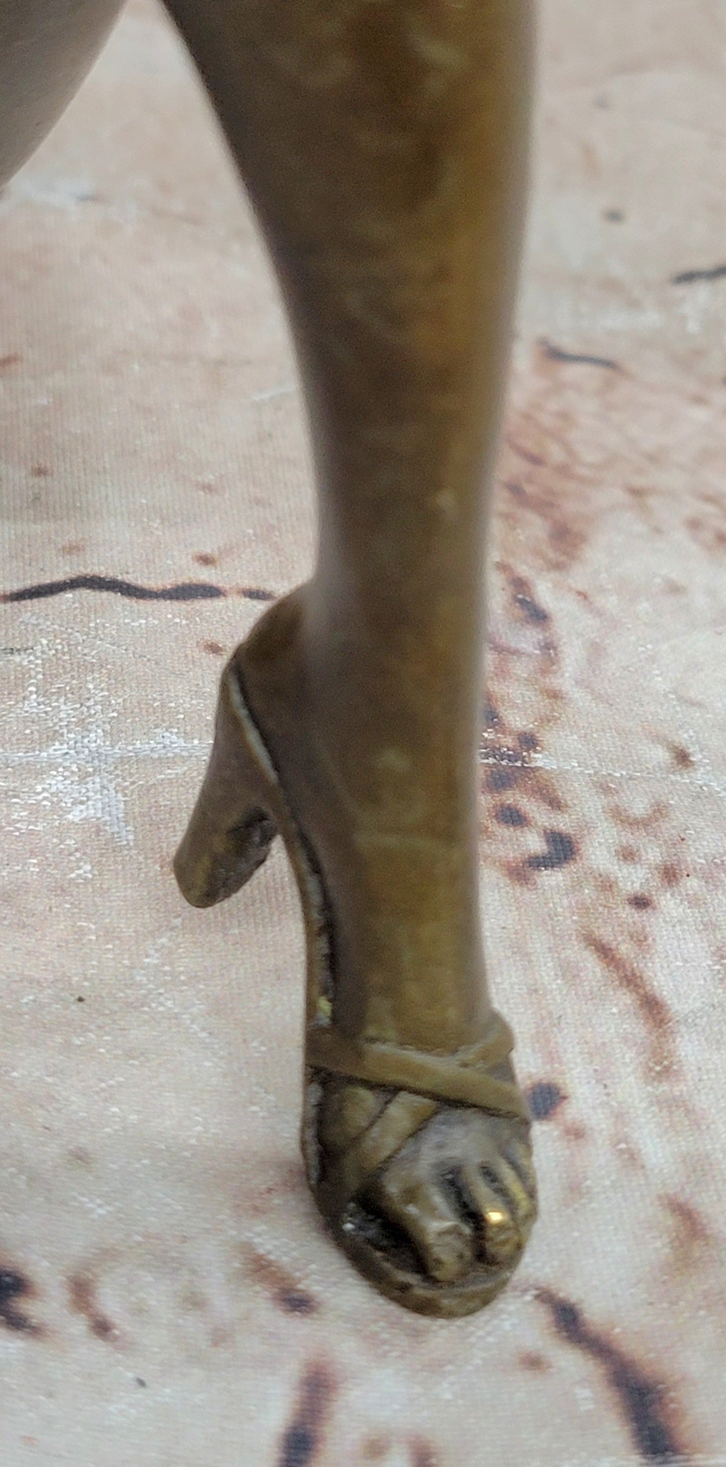 Erotic Bronze Figurine Sculpture Girl Female Touching Herself Signed Original Art 8" x 8"