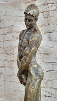 Rodin Adam Bronze Sculpture Marble Base Reproduction