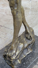 Rodin Adam Bronze Sculpture Marble Base Reproduction