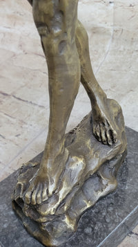 Rodin Adam Bronze Sculpture Marble Base Reproduction