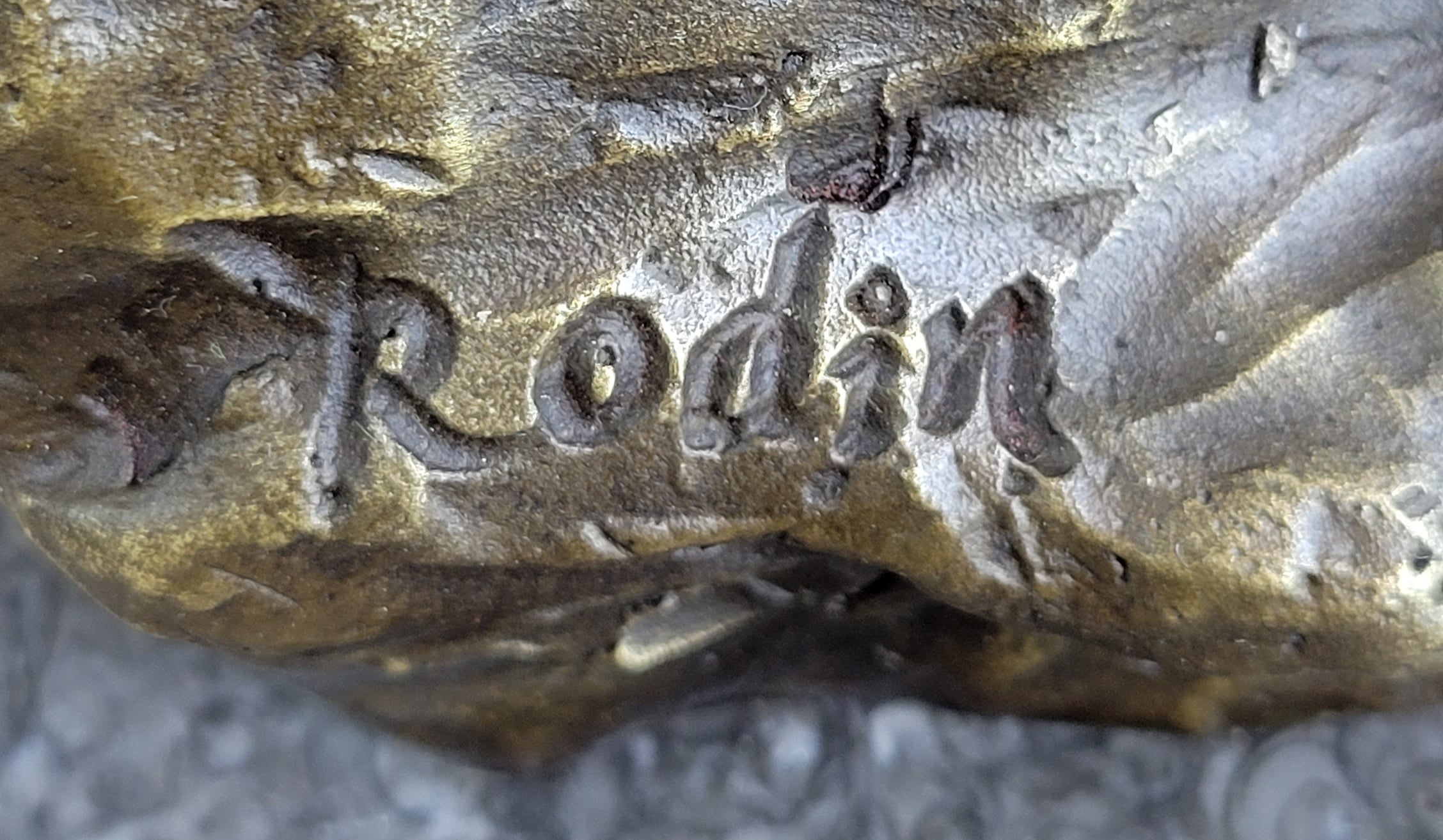 Rodin Adam Bronze Sculpture Marble Base Reproduction