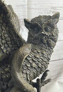 Owl and Snake Bronze Sculpture on Marble Base 15" x 12"