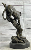 Mountain Lion Puma Panther in Tree Bronze Sculpture