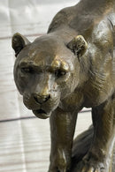 Mountain Lion Puma Panther in Tree Bronze Sculpture