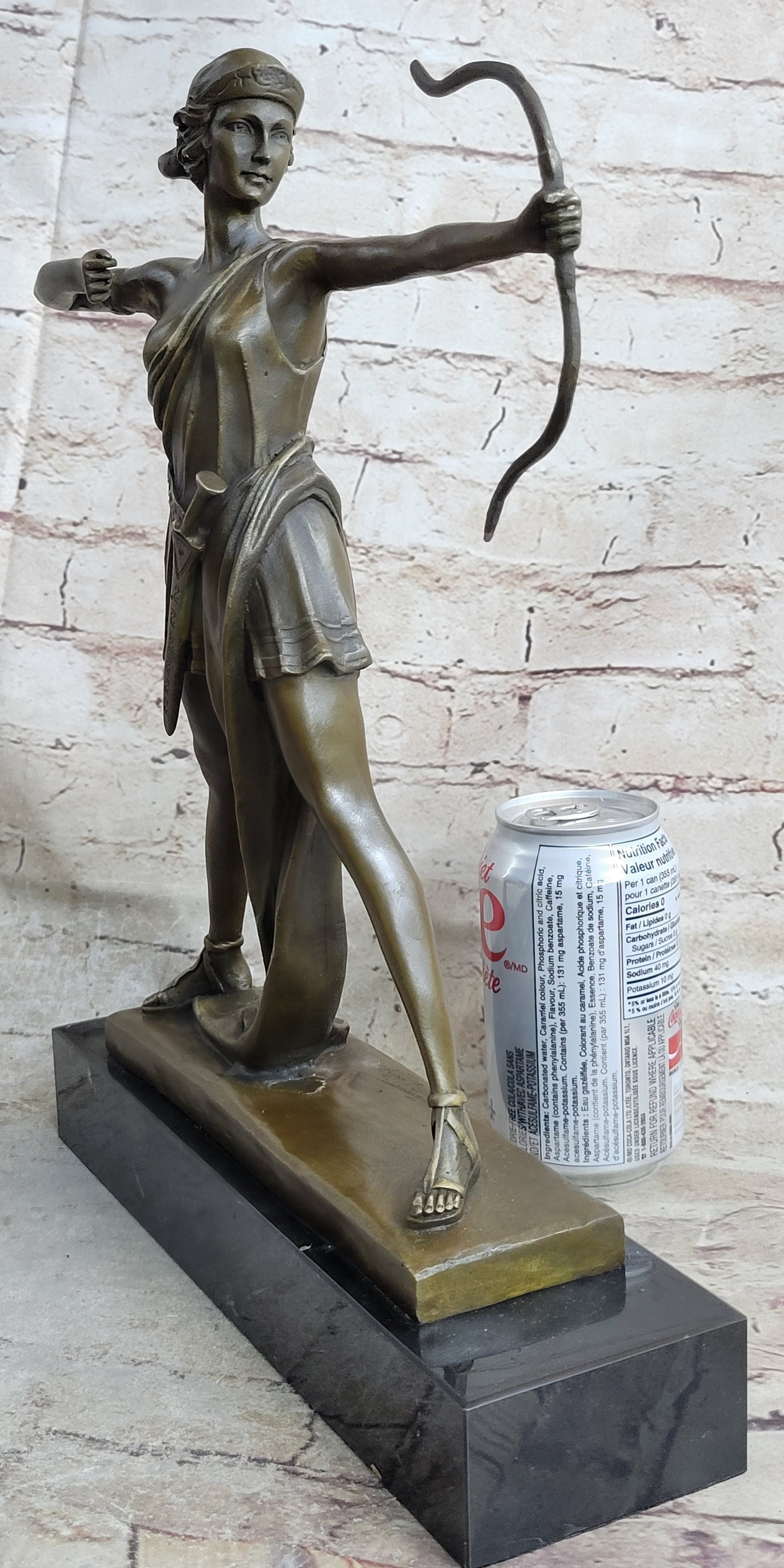 Diana the Hunter Huntress Artemis w/Bow Bronze 14" x 11"