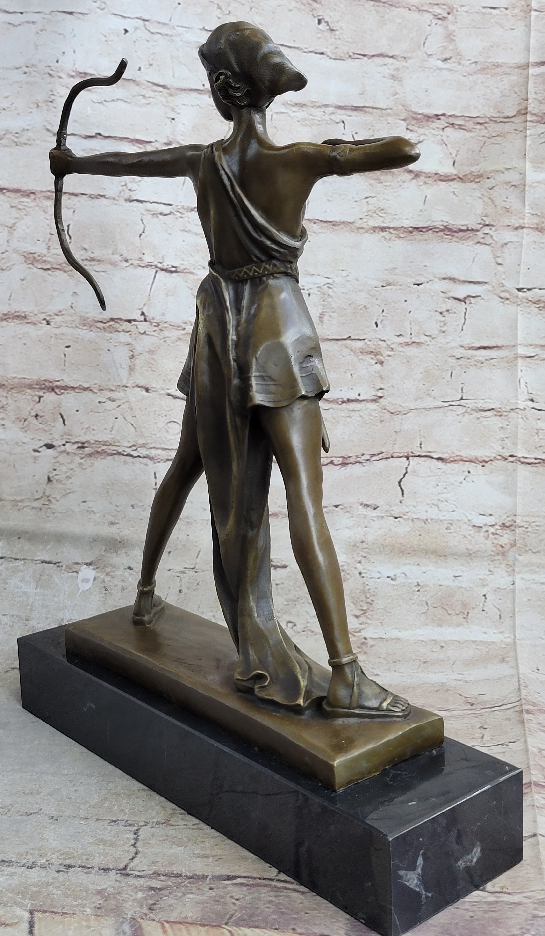 Diana the Hunter Huntress Artemis w/Bow Bronze 14" x 11"