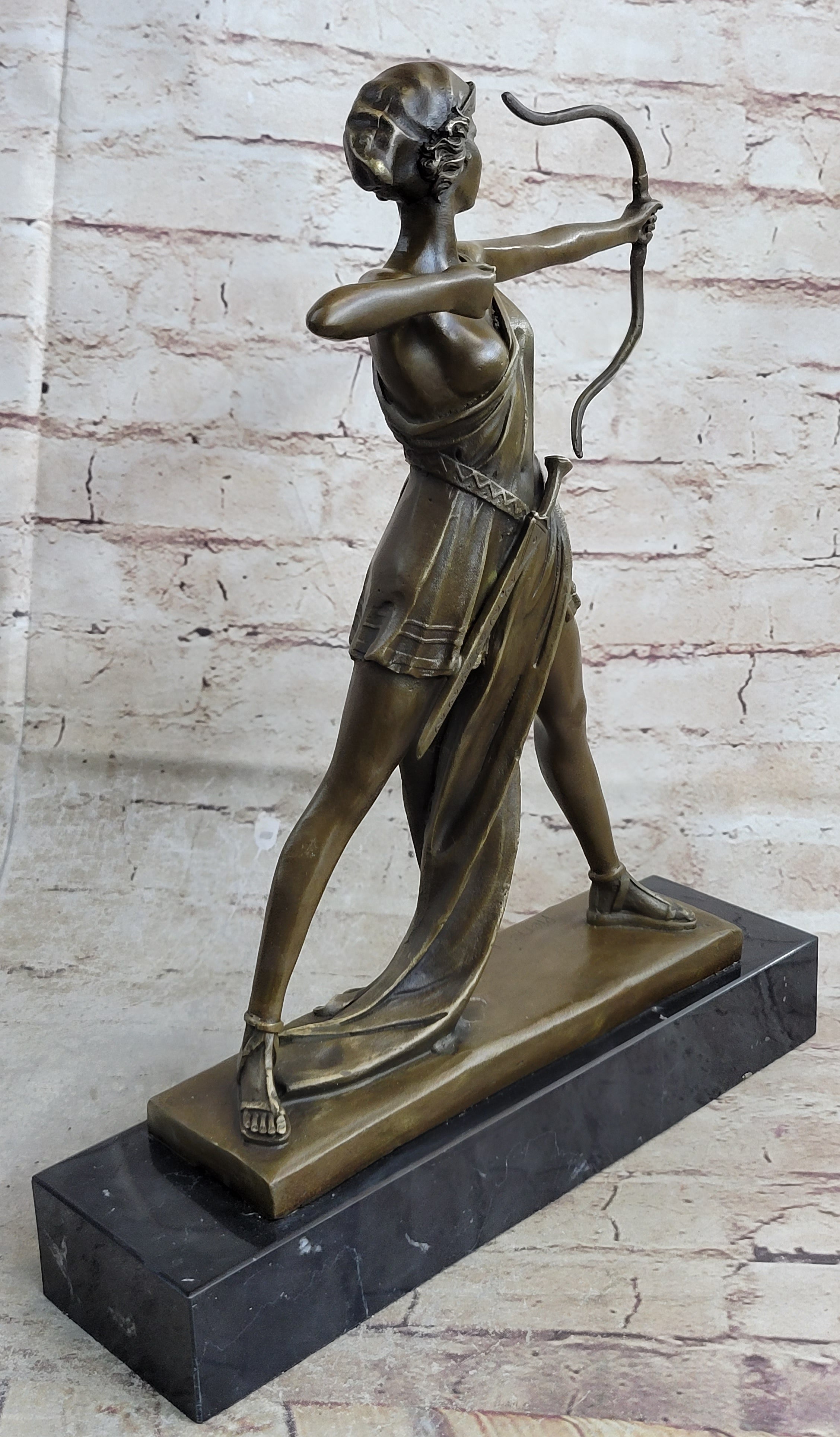 Diana the Hunter Huntress Artemis w/Bow Bronze 14" x 11"