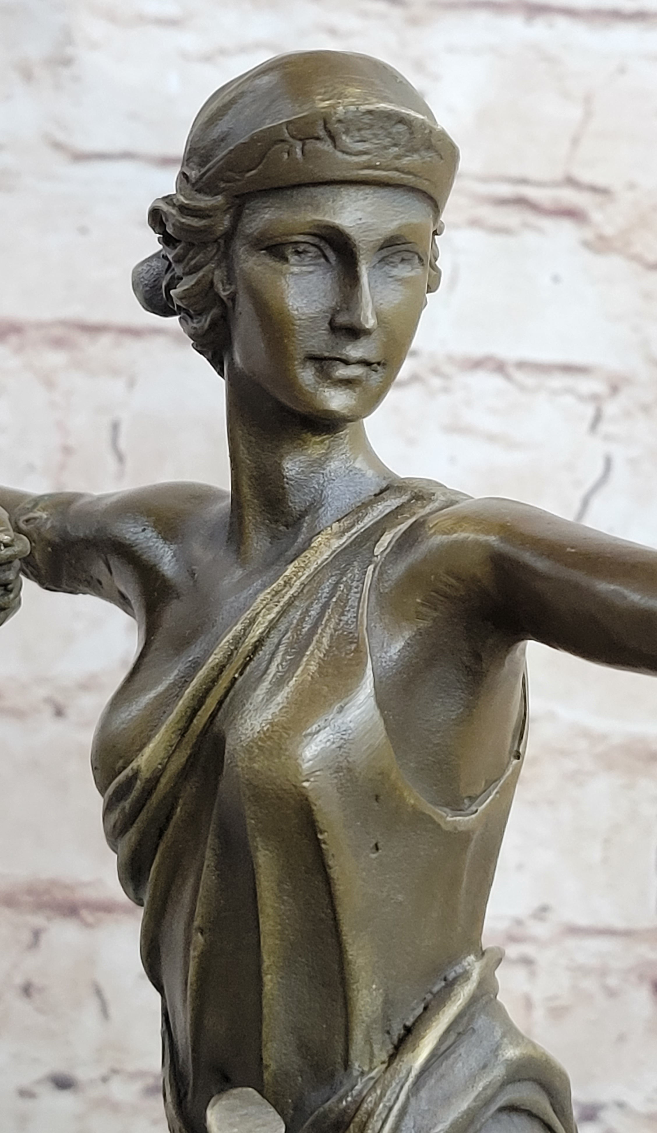 Diana the Hunter Huntress Artemis w/Bow Bronze 14" x 11"