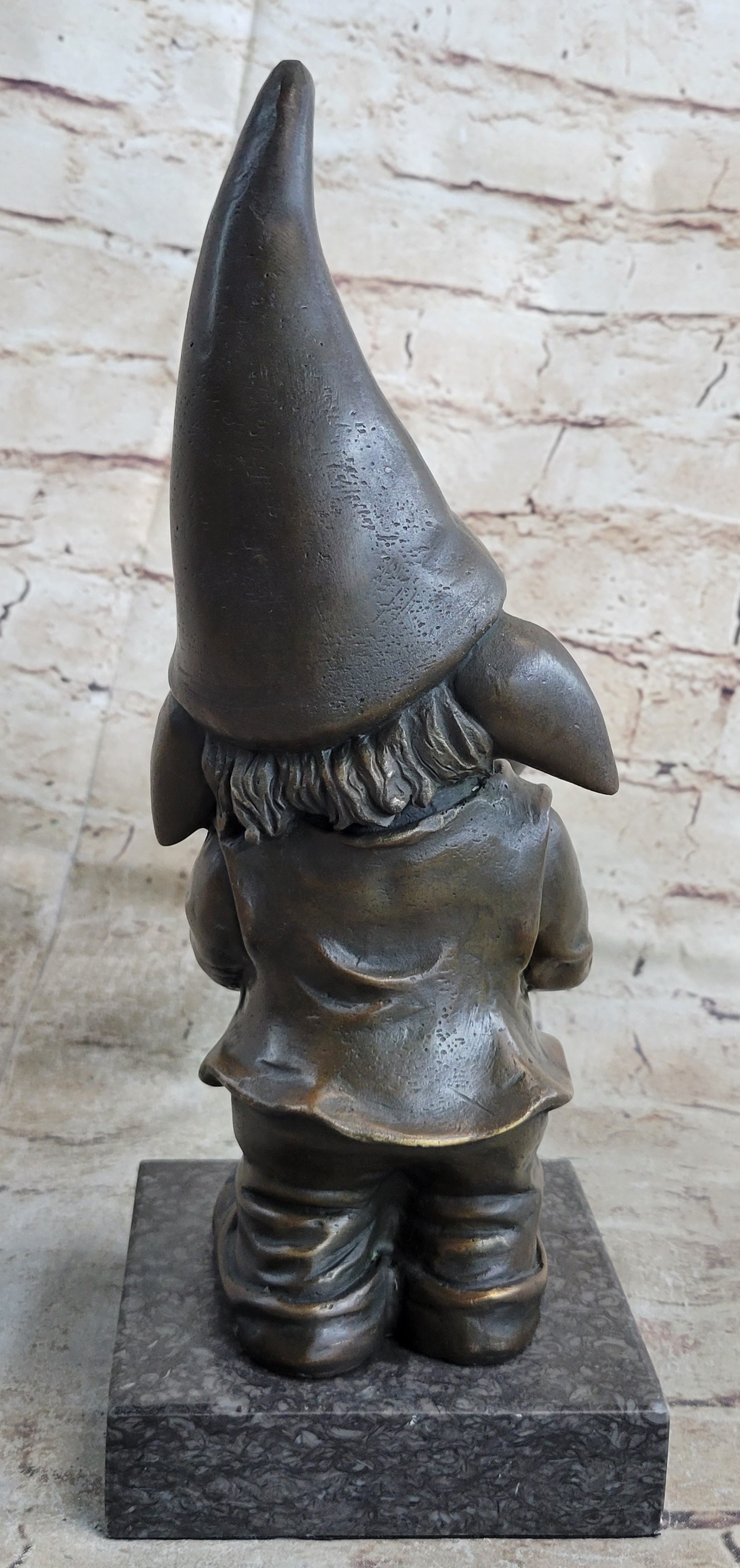 French Bronze Brass Gnome Trumpet Musician Collectible