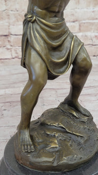 Greek Titan Atlas Holding World Globe Bronze 14" x 6"