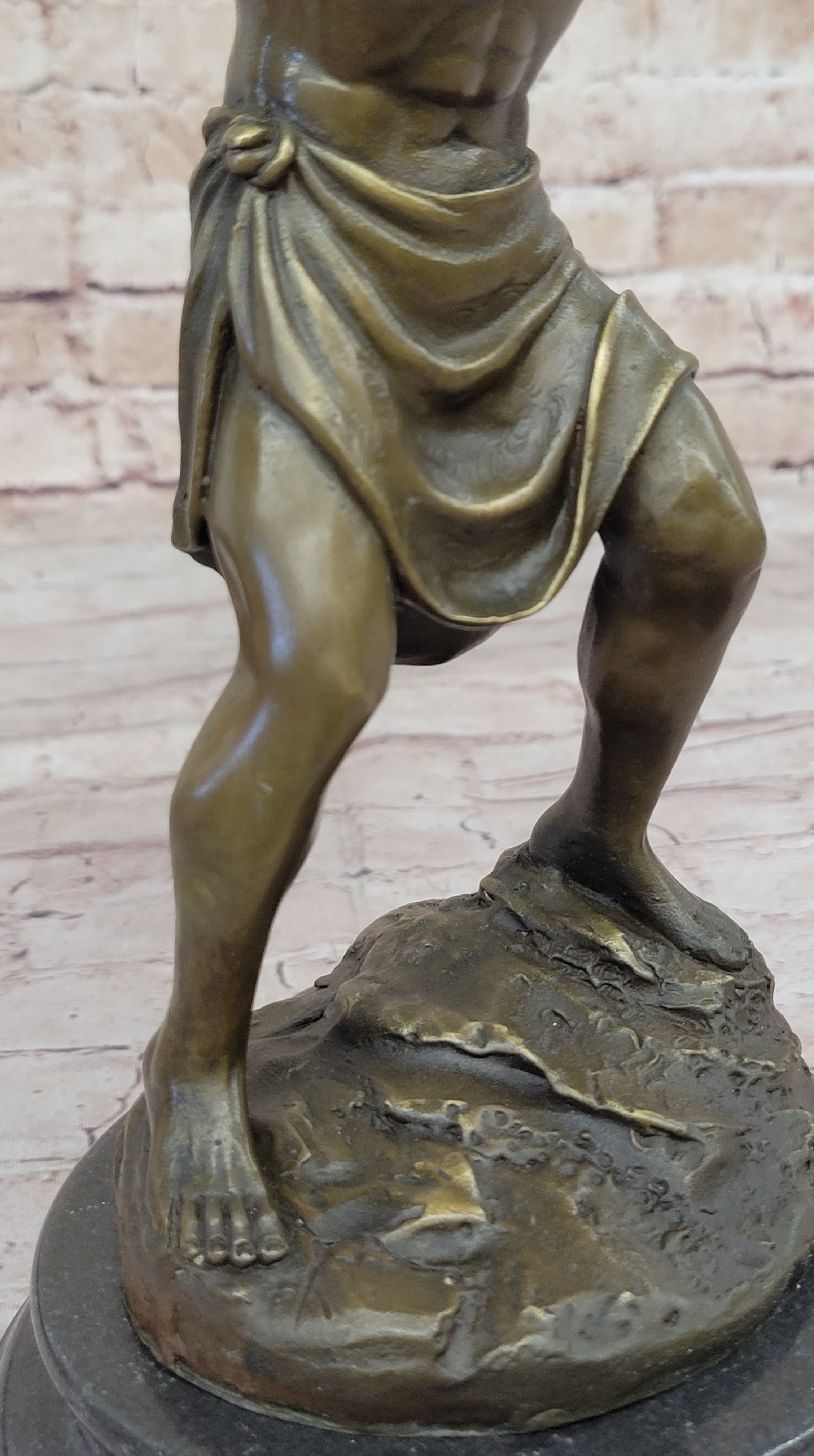 Greek Titan Atlas Holding World Globe Bronze 14" x 6"