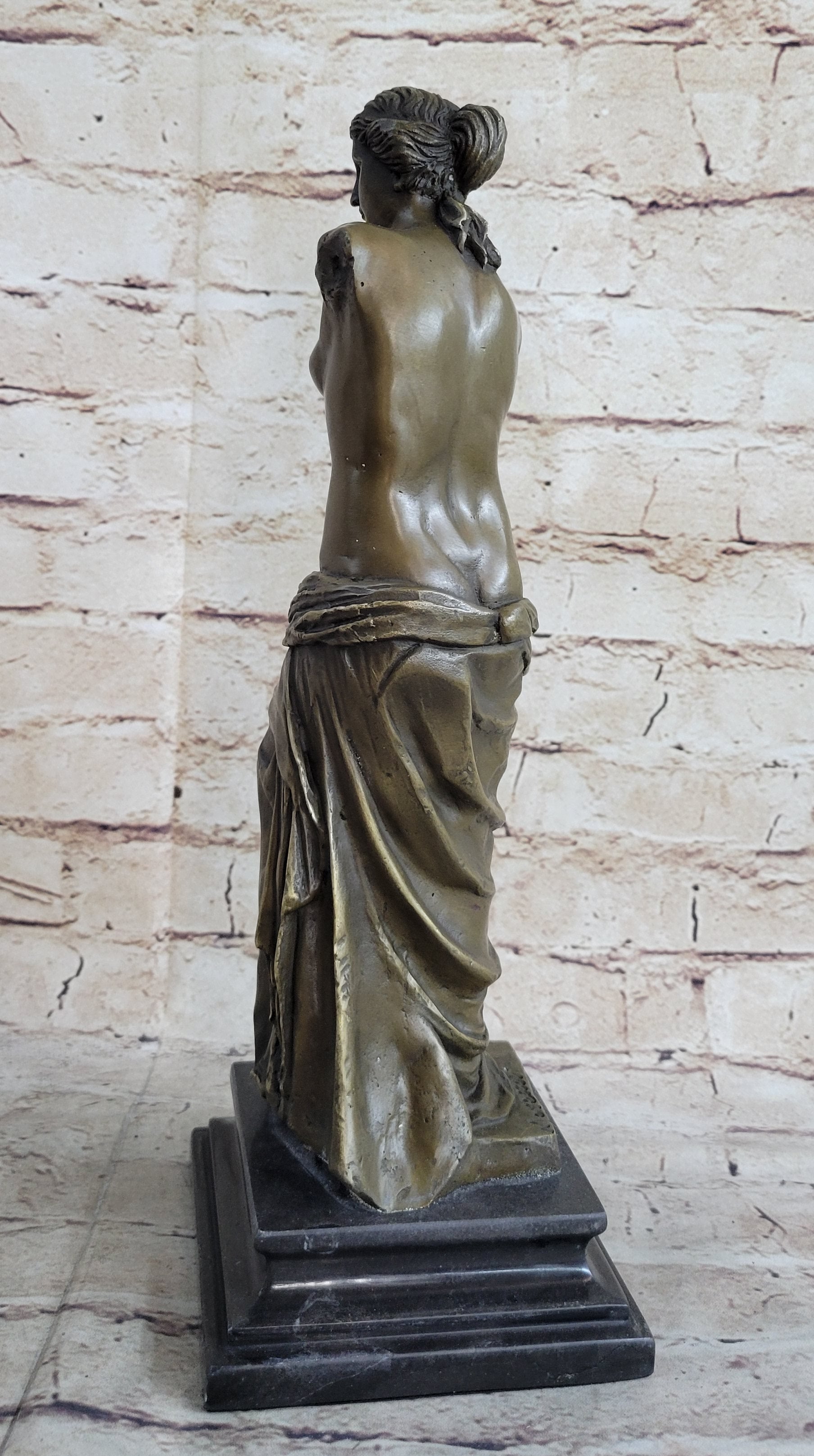 Venus de Milo Bronze Statue Sculpture Replica Louvre Classical Nude Figure 12" x 5"