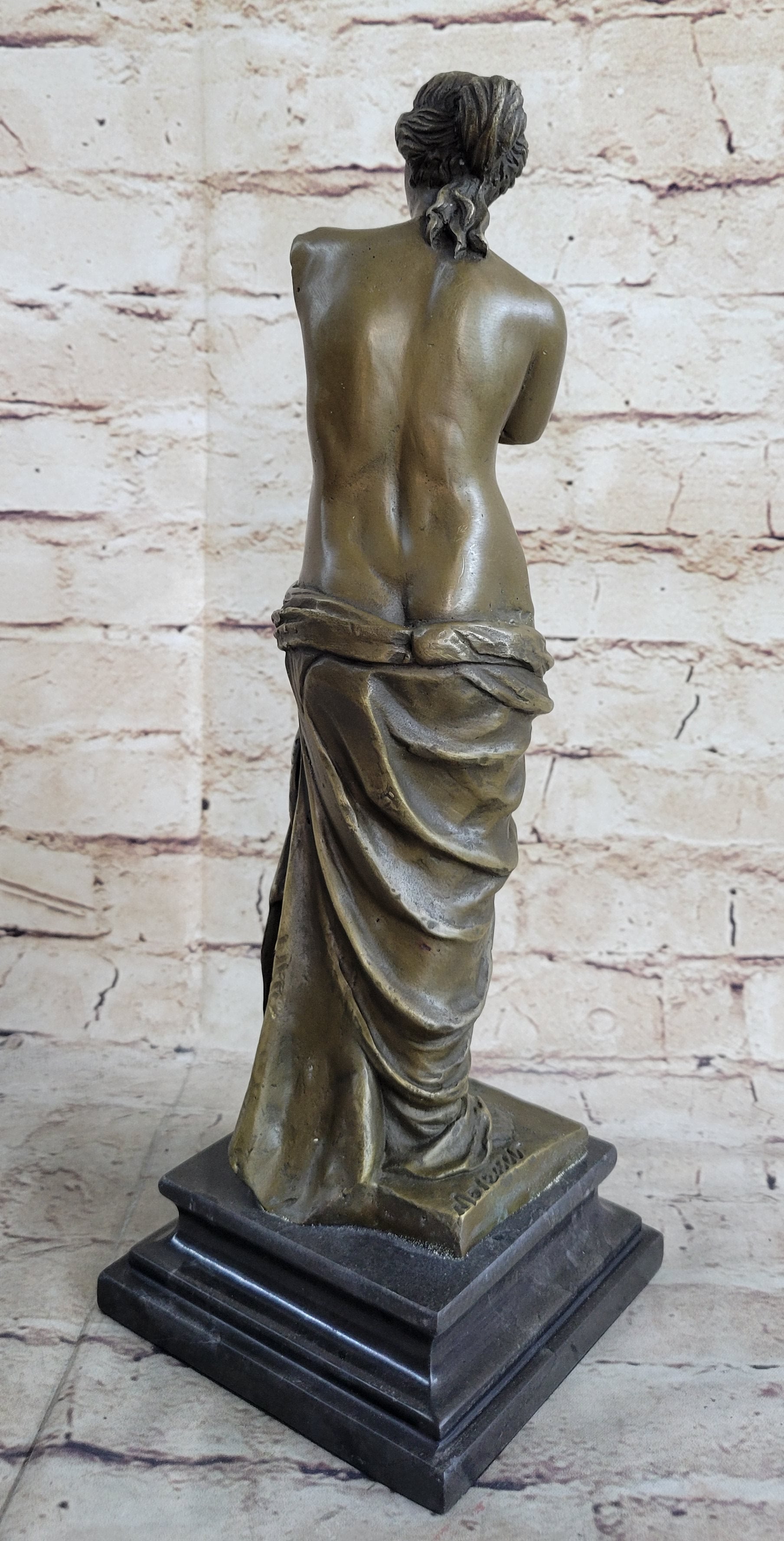 Venus de Milo Bronze Statue Sculpture Replica Louvre Classical Nude Figure 12" x 5"