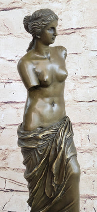 Venus de Milo Bronze Statue Sculpture Replica Louvre Classical Nude Figure 12" x 5"