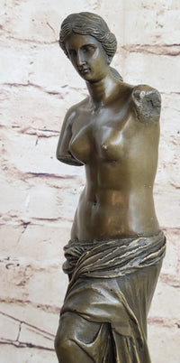 Venus de Milo Bronze Statue Sculpture Replica Louvre Classical Nude Figure 12" x 5"