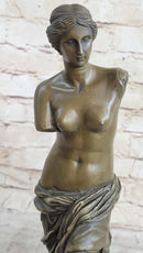 Venus de Milo Bronze Statue Sculpture Replica Louvre Classical Nude Figure 12" x 5"