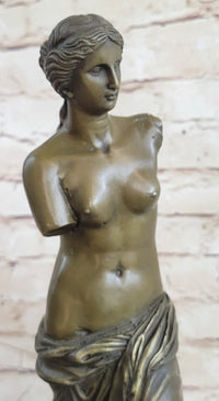 Venus de Milo Bronze Statue Sculpture Replica Louvre Classical Nude Figure 12" x 5"