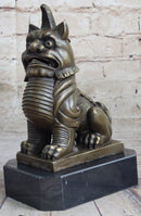 Vintage Fengshui Bronze Guardian Fu Foo Dogs Lion Erte