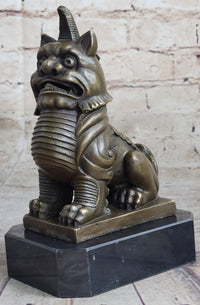 Vintage Fengshui Bronze Guardian Fu Foo Dogs Lion Erte