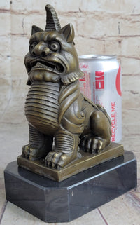 Vintage Fengshui Bronze Guardian Fu Foo Dogs Lion Erte