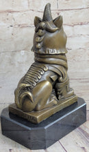 Vintage Fengshui Bronze Guardian Fu Foo Dogs Lion Erte