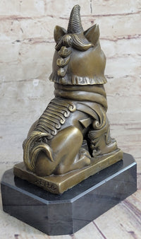 Vintage Fengshui Bronze Guardian Fu Foo Dogs Lion Erte