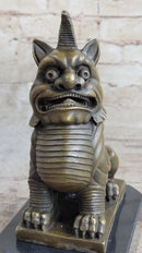 Vintage Fengshui Bronze Guardian Fu Foo Dogs Lion Erte
