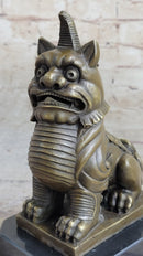 Vintage Fengshui Bronze Guardian Fu Foo Dogs Lion Erte