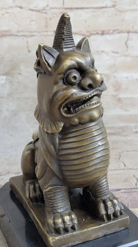Vintage Fengshui Bronze Guardian Fu Foo Dogs Lion Erte