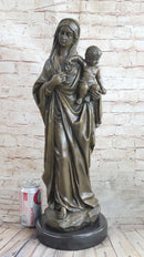Madonna Virgin Mary w/ Baby Jesus Bronze 23" x 8"