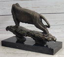 Bronze Tiger Sculpture on Marble Base – Fierce Big Cat