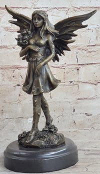 Art Deco Fantasy Butterfly Fairy Angel Bronze Artwork
