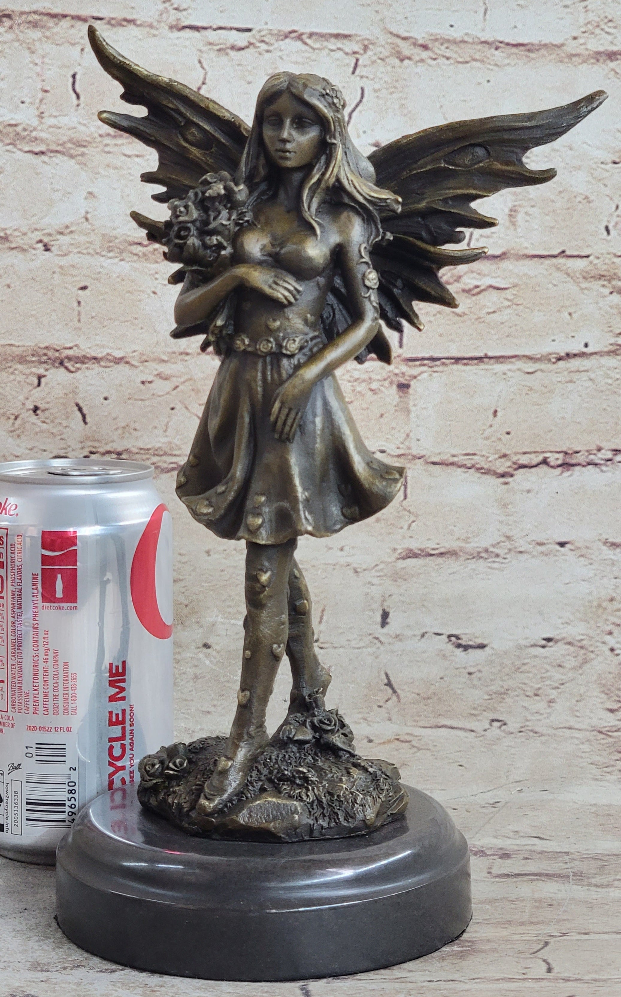 Art Deco Fantasy Butterfly Fairy Angel Bronze Artwork
