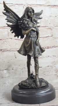 Art Deco Fantasy Butterfly Fairy Angel Bronze Artwork