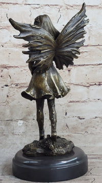 Art Deco Fantasy Butterfly Fairy Angel Bronze Artwork