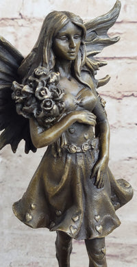 Art Deco Fantasy Butterfly Fairy Angel Bronze Artwork