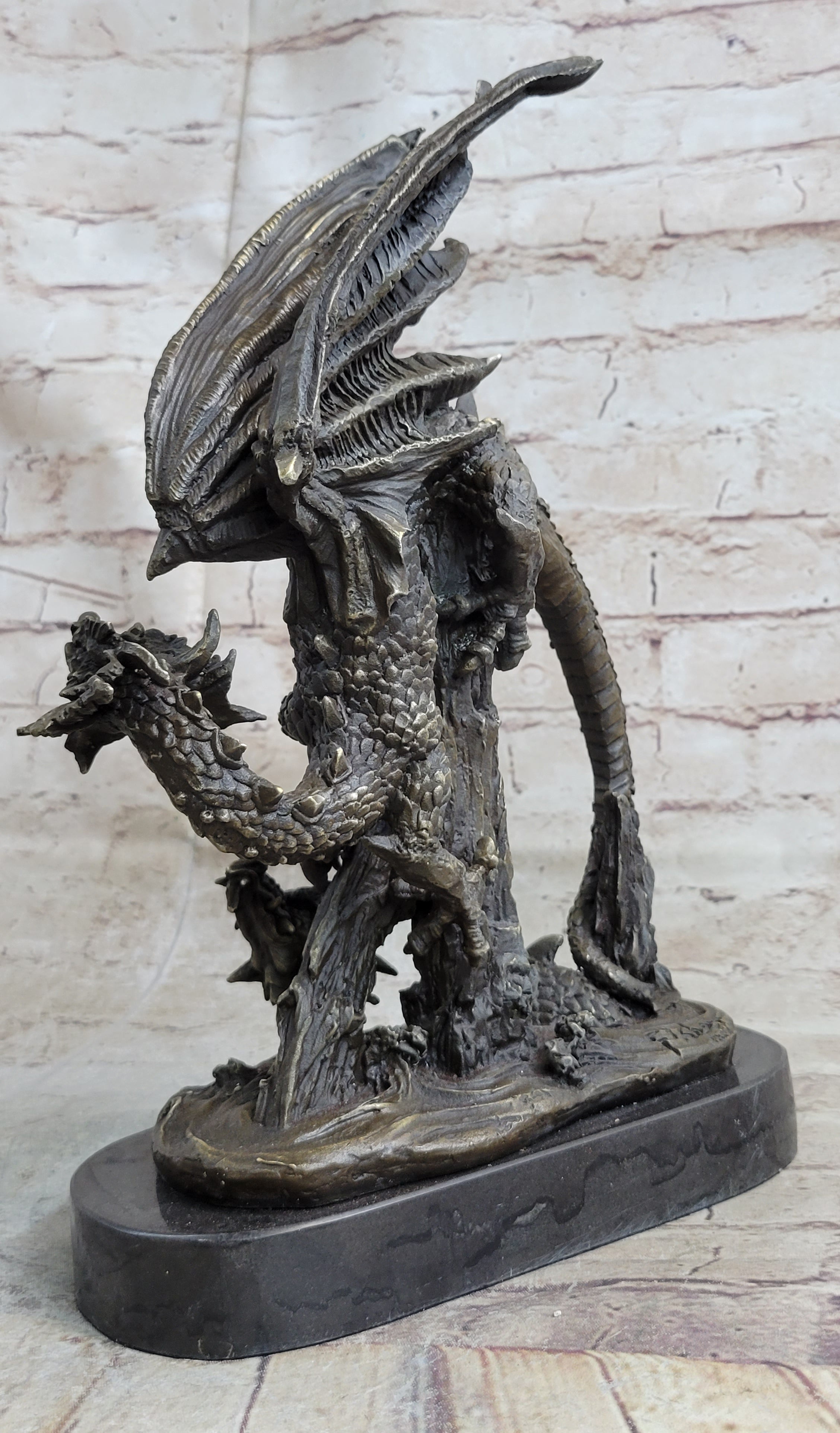 Bronze Dragon Chinese Asian Art Sculpture Lost Wax