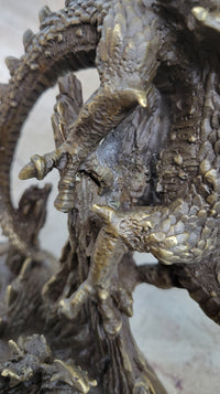 Bronze Dragon Chinese Asian Art Sculpture Lost Wax