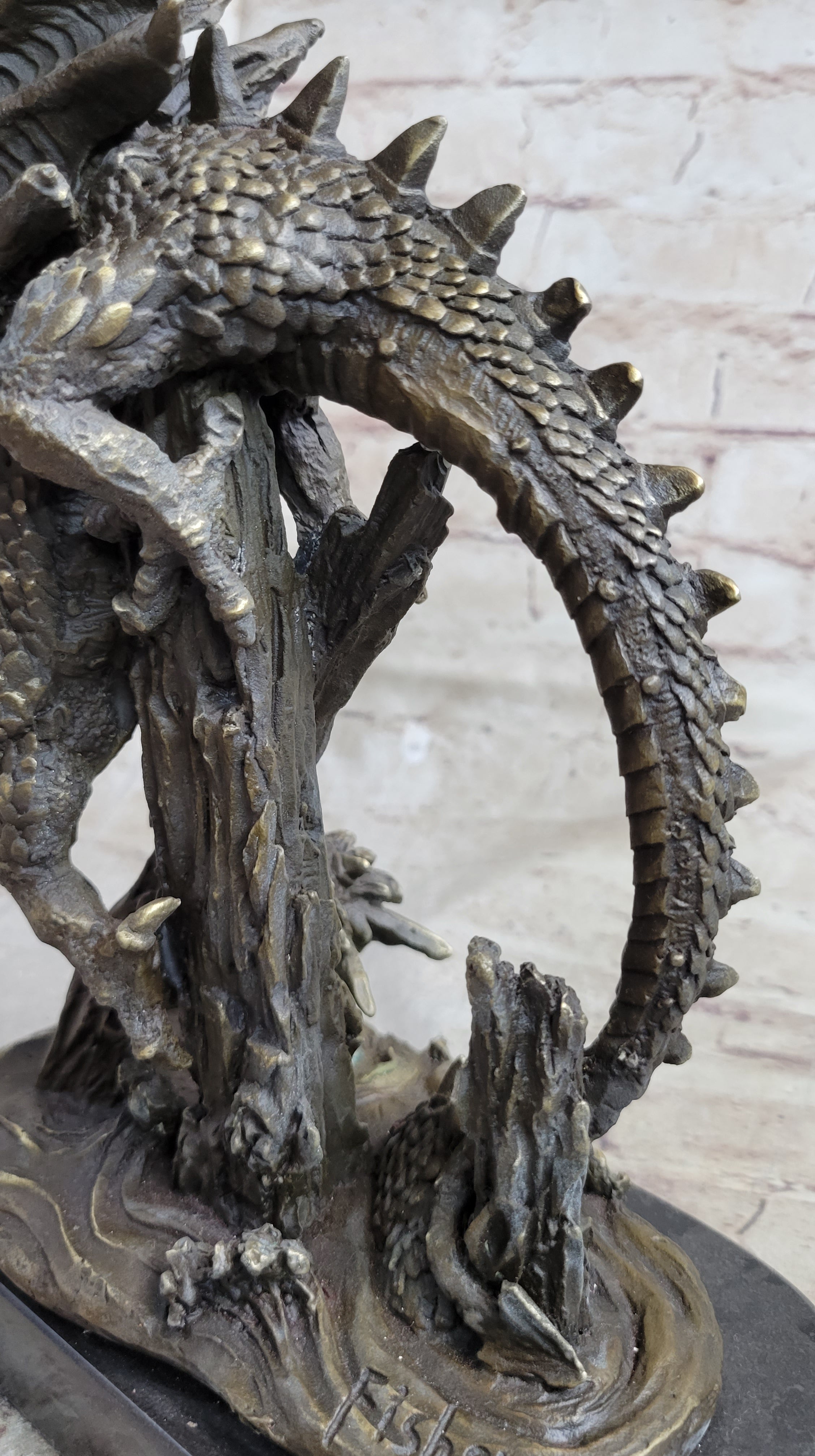Bronze Dragon Chinese Asian Art Sculpture Lost Wax