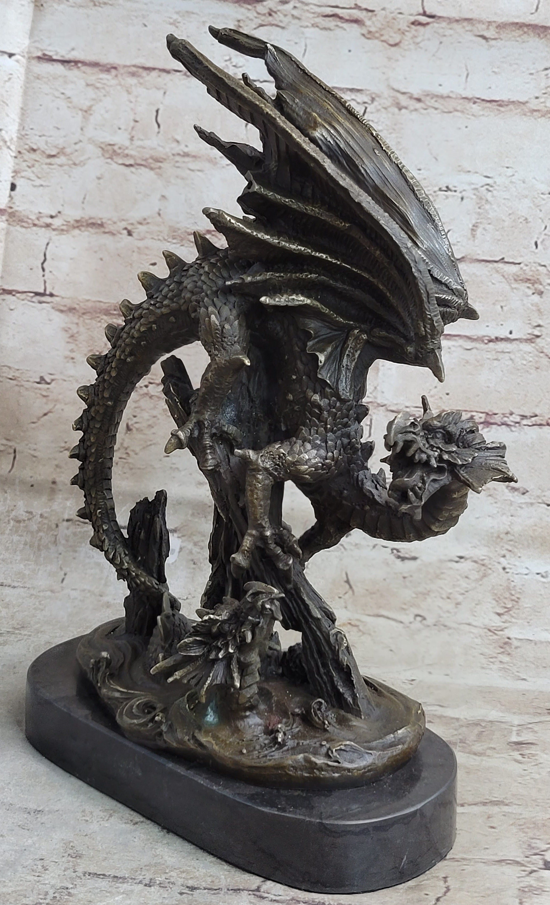 Bronze Dragon Chinese Asian Art Sculpture Lost Wax